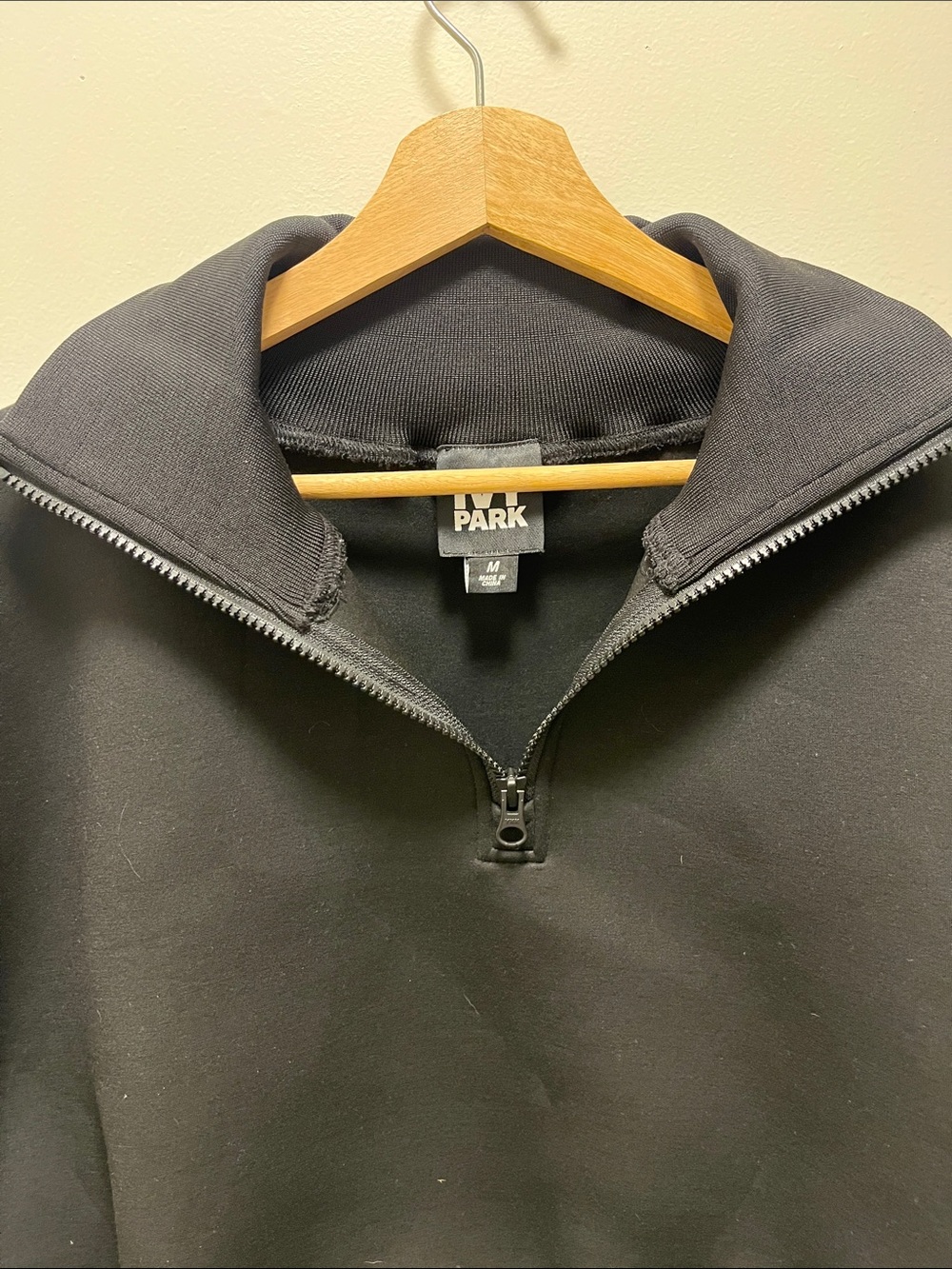 Ivy wPark Cropped Quarter Zip Sweatshirt Funnel Neck Black M - Picture 10 of 10
